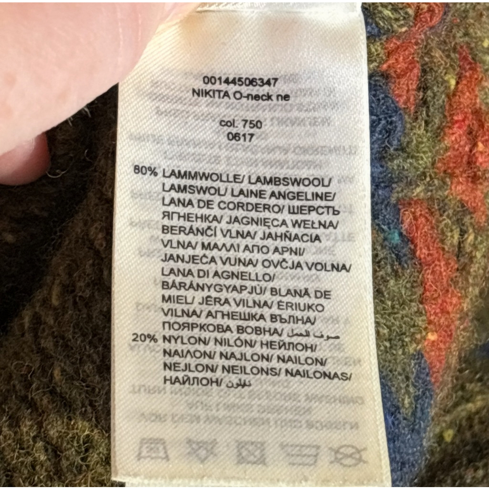 McNeal Lambswool Sweater Men’s Size Medium Green Orange Aztec Fair Isle Crewneck - Picture 13 of 15